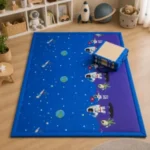 Space Explorer Kids Mat 3.5/6 Feet( Blue )