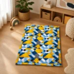 Korai Mat Yellow Geomatery Design ( 3.5/6 Feet )